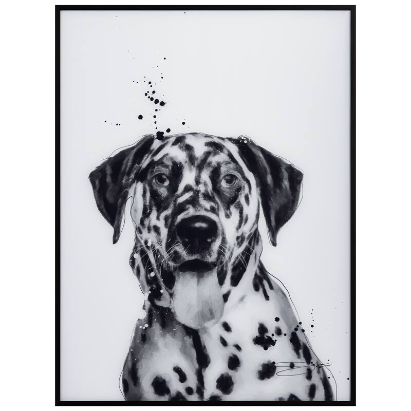 "Dalmatian" Black and White Pet Paintings on Printed Glass Encased with